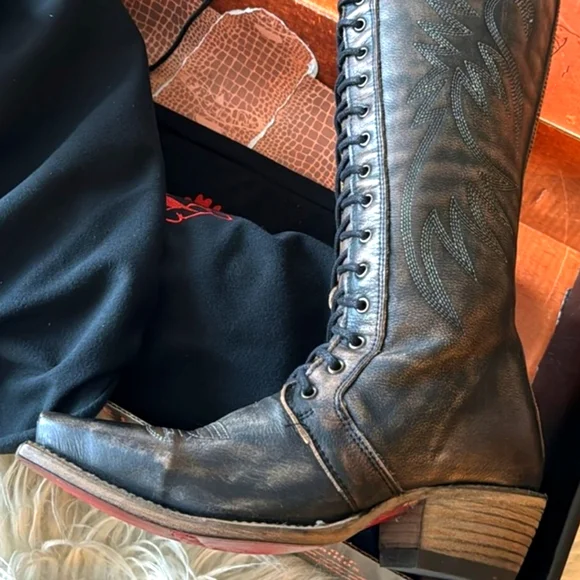 PRE-OWNED Freebird Wilder Tall Laced Up Cowboy Boots 👢 - Picture 2 of 6